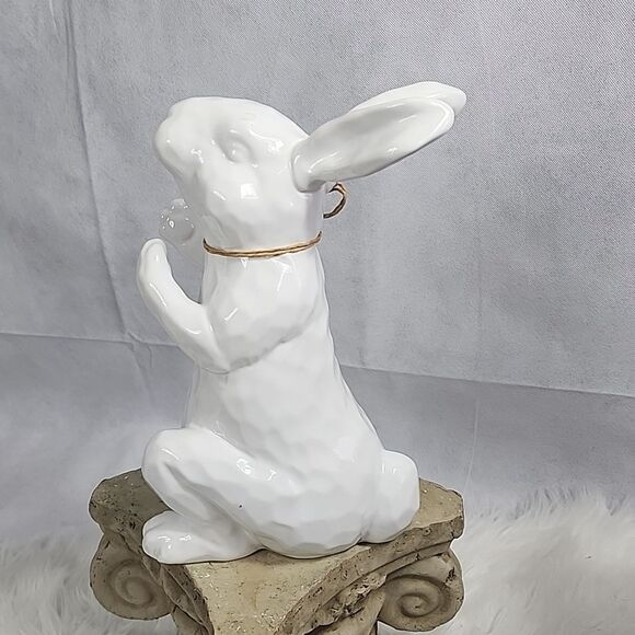 Large White Ceramic Rabbit Decor - Picture 5 of 8